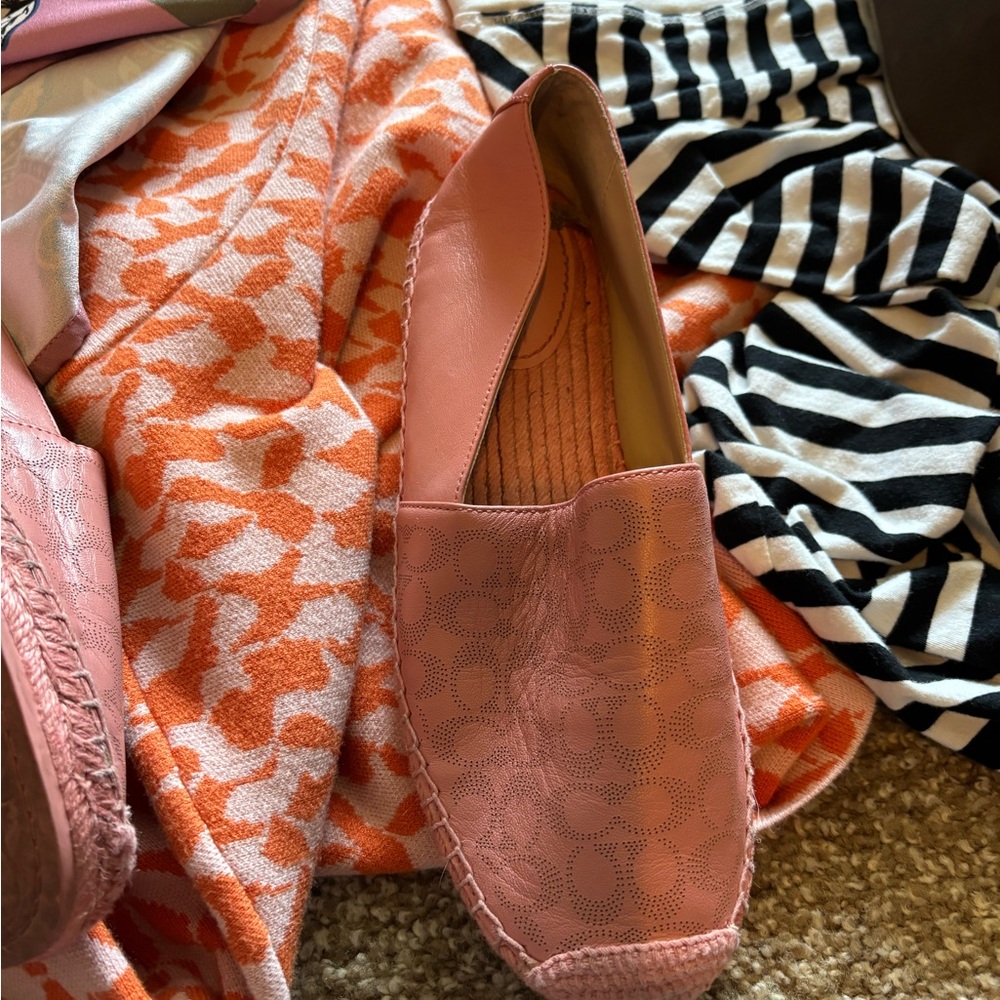 Perforated Leather Slip-On in Dusky Pink like new firm on price.